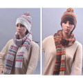 Winter Warm Snow Printing Scarf Beanie Set Knitted Scarf (SK181S)